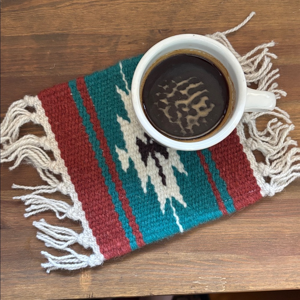 Set of 6 wool handmade mug rugs coasters southwestern Pendleton